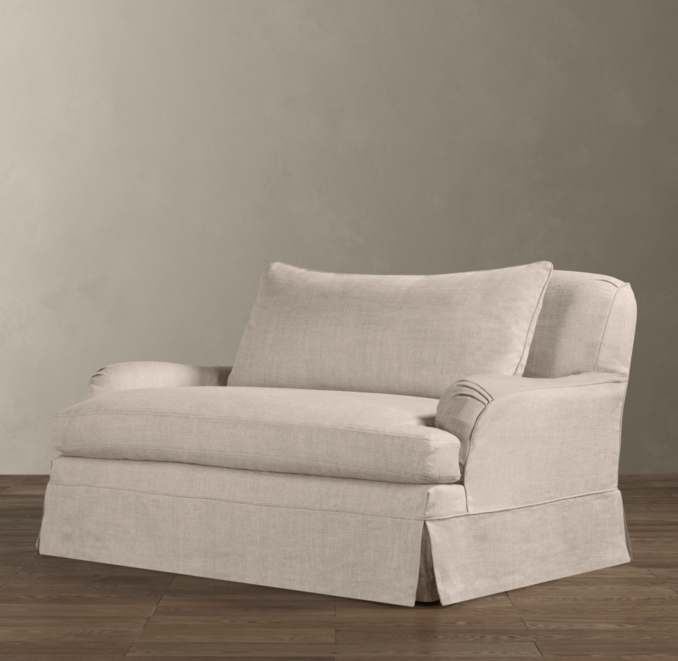 5' Belgian Classic Roll Arm Slipcovered Sofa