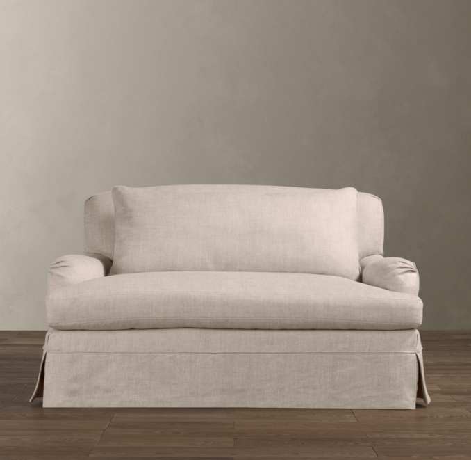 5' Belgian Classic Roll Arm Slipcovered Sofa
