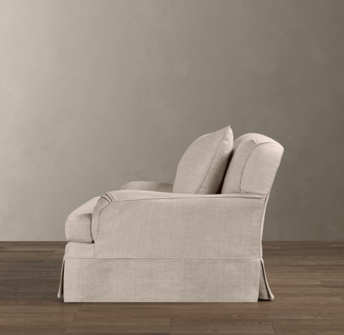 5' Belgian Classic Roll Arm Slipcovered Sofa