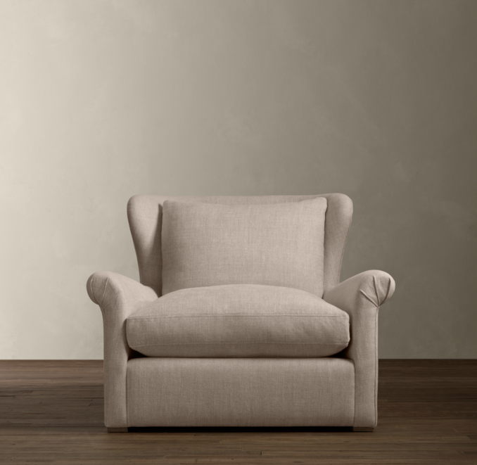 Belgian Wingback Upholstered Chair