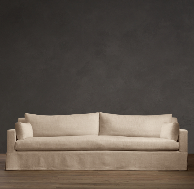 6' Belgian Track Arm Slipcovered Sofa