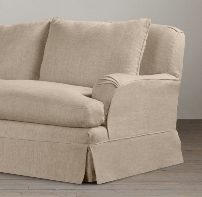6' Belgian Classic Roll Arm Slipcovered Sofa