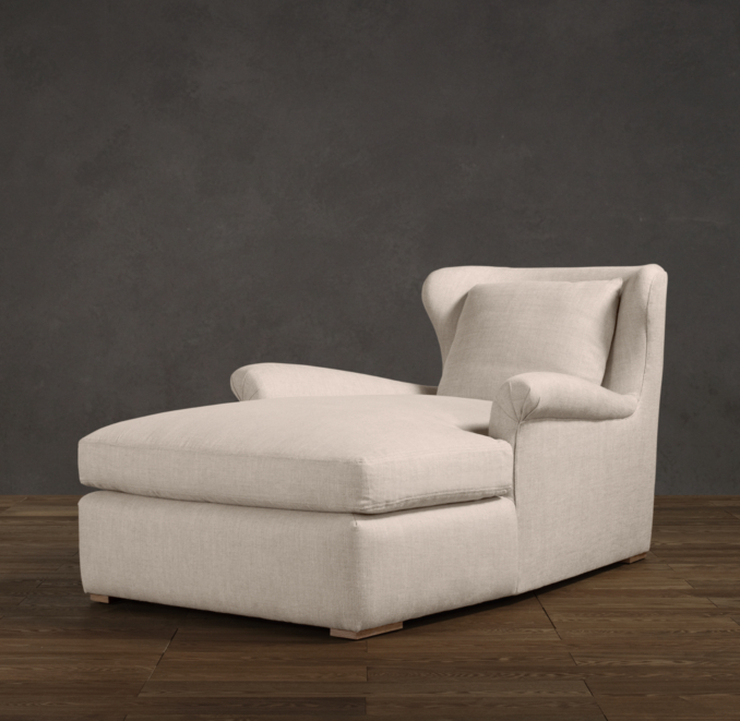 Belgian Wingback Upholstered Chaise