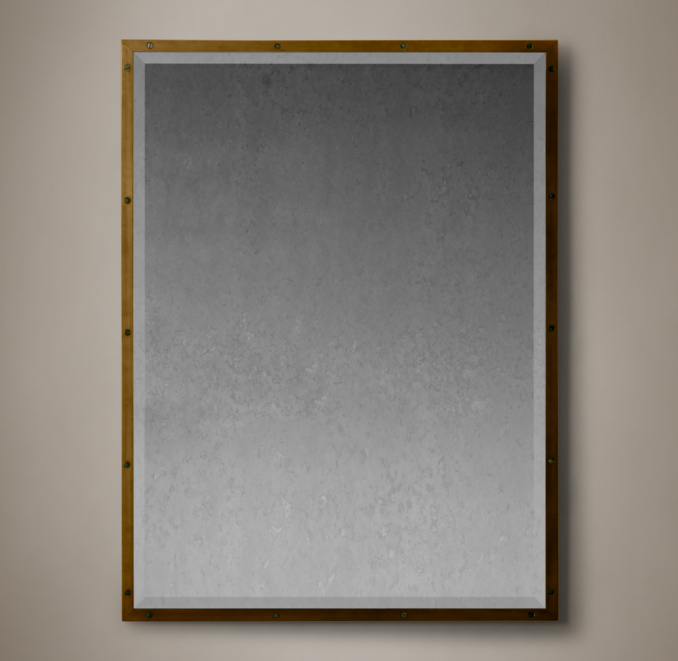Bistro Antiqued Brass Mirror