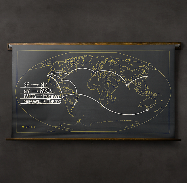 Military Chalkboard World Map