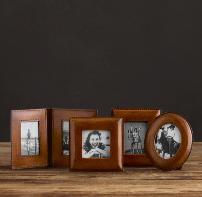 Mini Artisan Leather Frames Chestnut