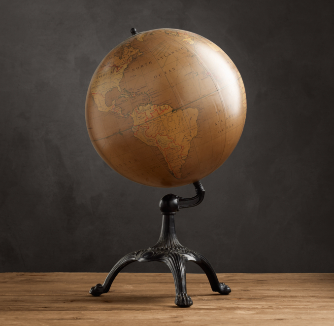 Antique English Library Globe