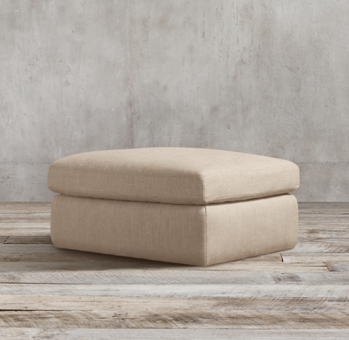 Belgian Wingback Upholstered Ottoman