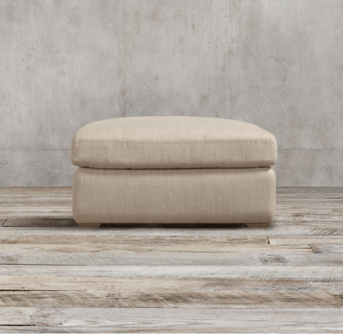 Belgian Wingback Upholstered Ottoman