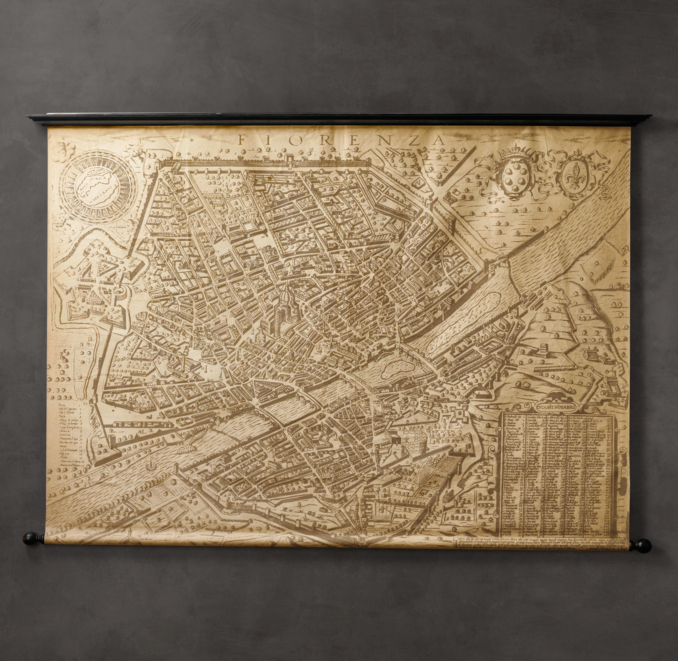1595 Florence Scrolled Map