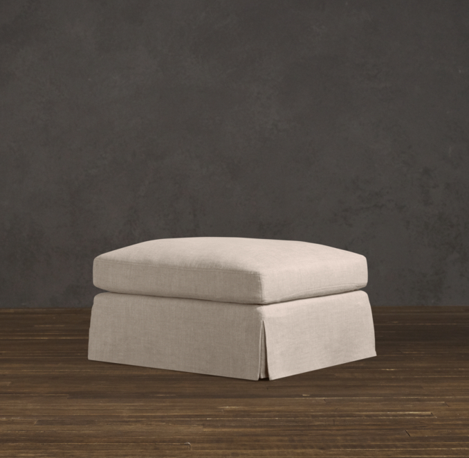 Belgian Shelter Arm Slipcovered Ottoman