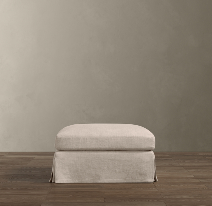 Belgian Shelter Arm Slipcovered Ottoman