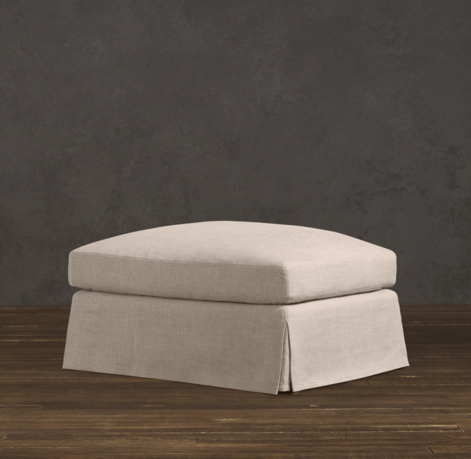 Belgian Track Arm Slipcovered Ottoman