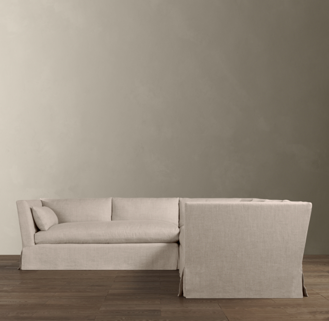 Belgian Shelter Arm Slipcovered Corner Sectional