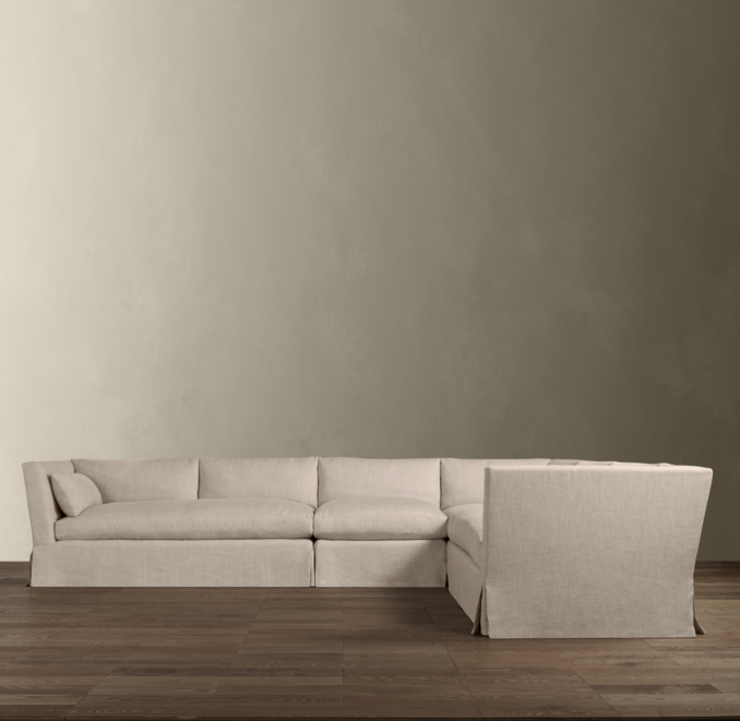 Belgian Shelter Arm Slipcovered Right-Arm L-Sectional