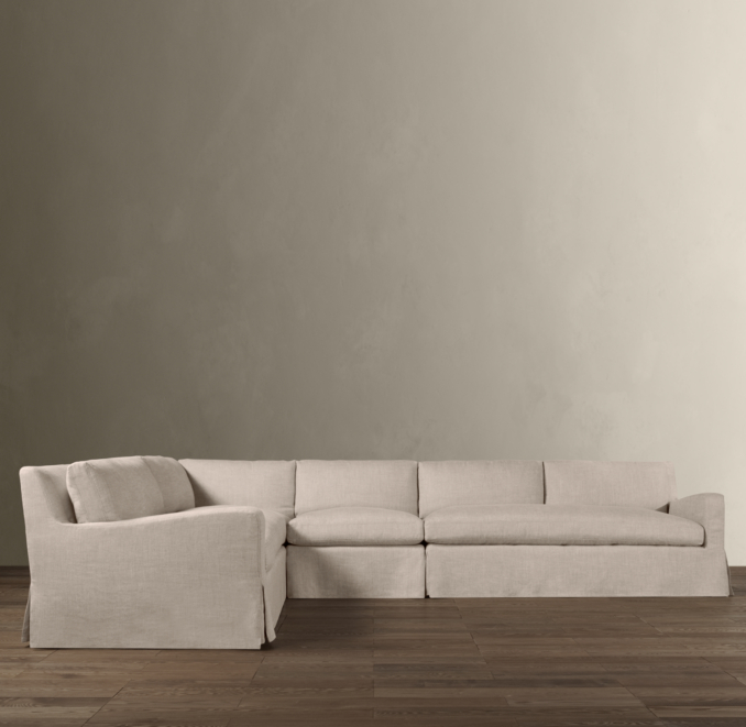 Belgian Slope Arm Slipcovered L-Sectional