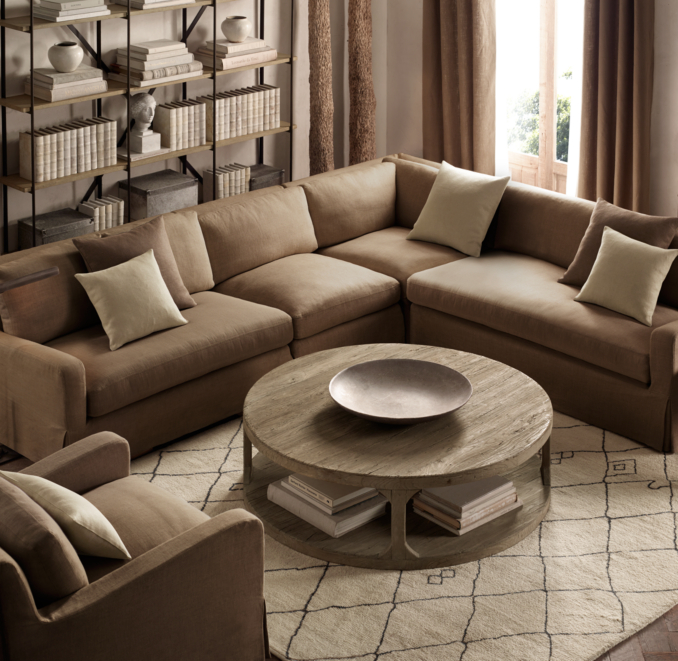Belgian Slope Arm Slipcovered L-Sectional