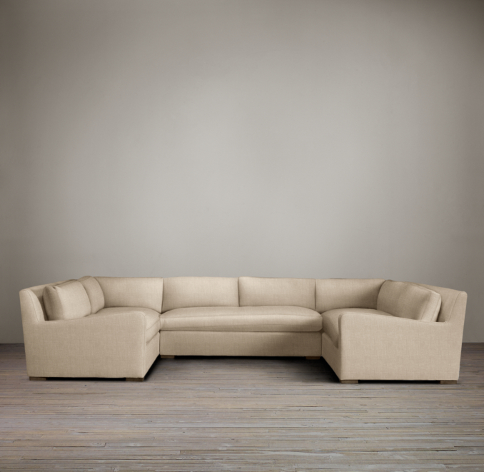 Belgian Slope Arm Upholstered U-Sofa Sectional