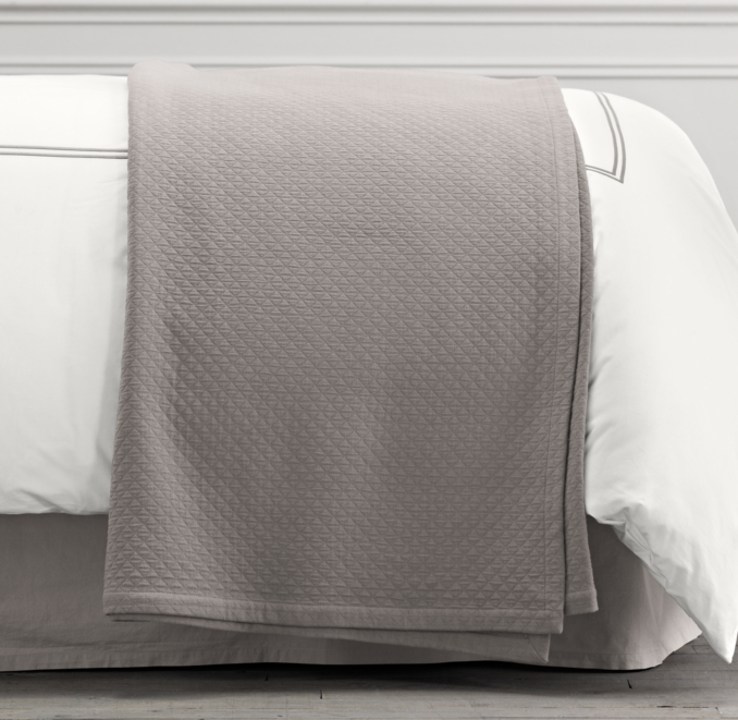 Vintage-Washed Diamond Matelassé Coverlet
