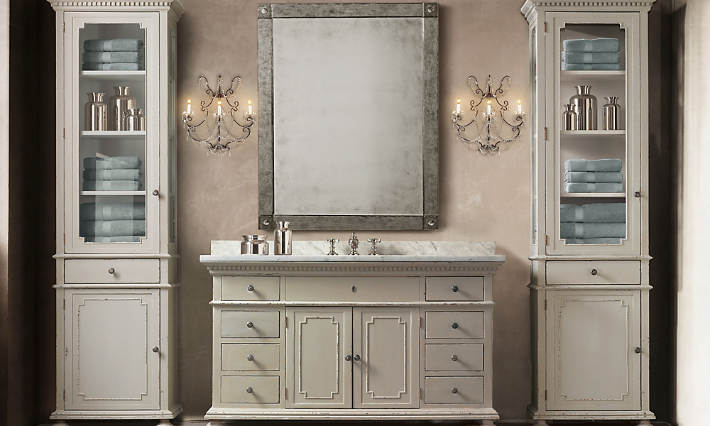 St. James Single Extra-Wide Vanity Sink Italian Carrara Marble ...