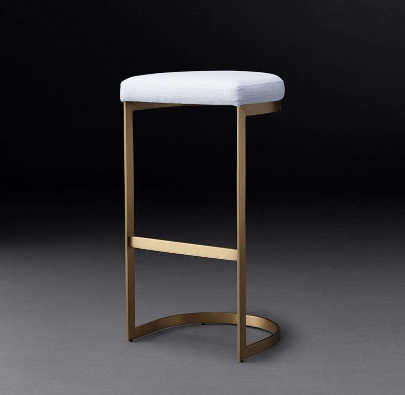 1960s Rome Fabric Backless Bar & Counter Stool