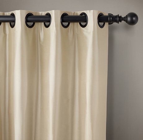 Custom Thai Silk Solid Grommet Drapery Select Colors On Sale