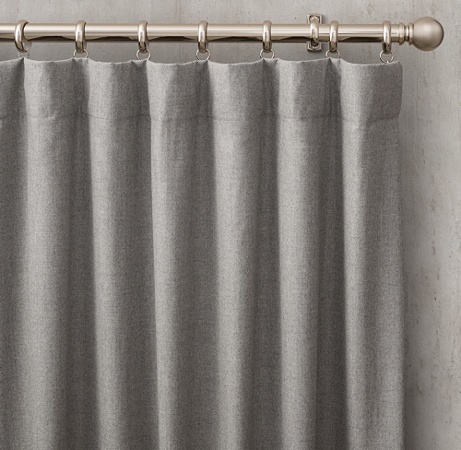 Custom Heathered Wool Rod Pocket Draperyselect Colors On Sale