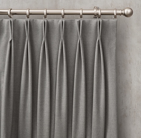 Custom Heathered Wool 2 Fold French Pleat Draperyselect Colors On Sale