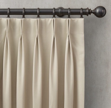 Custom Sunbrella Canvas 2 Fold French Pleat Drapery Select