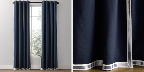 Ticking Stripe Border Drapery Collection