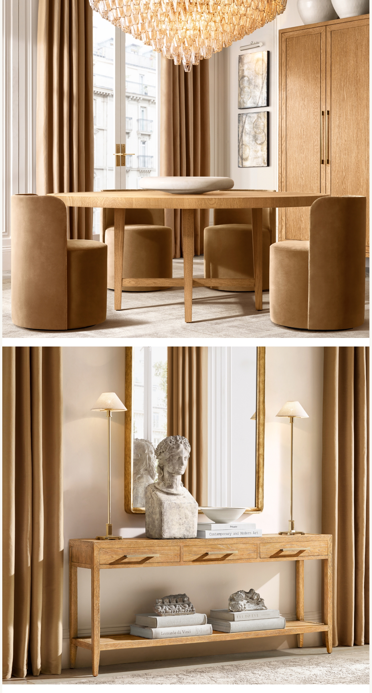 The French Contemporary Collection in American Oak Restoration Hardware