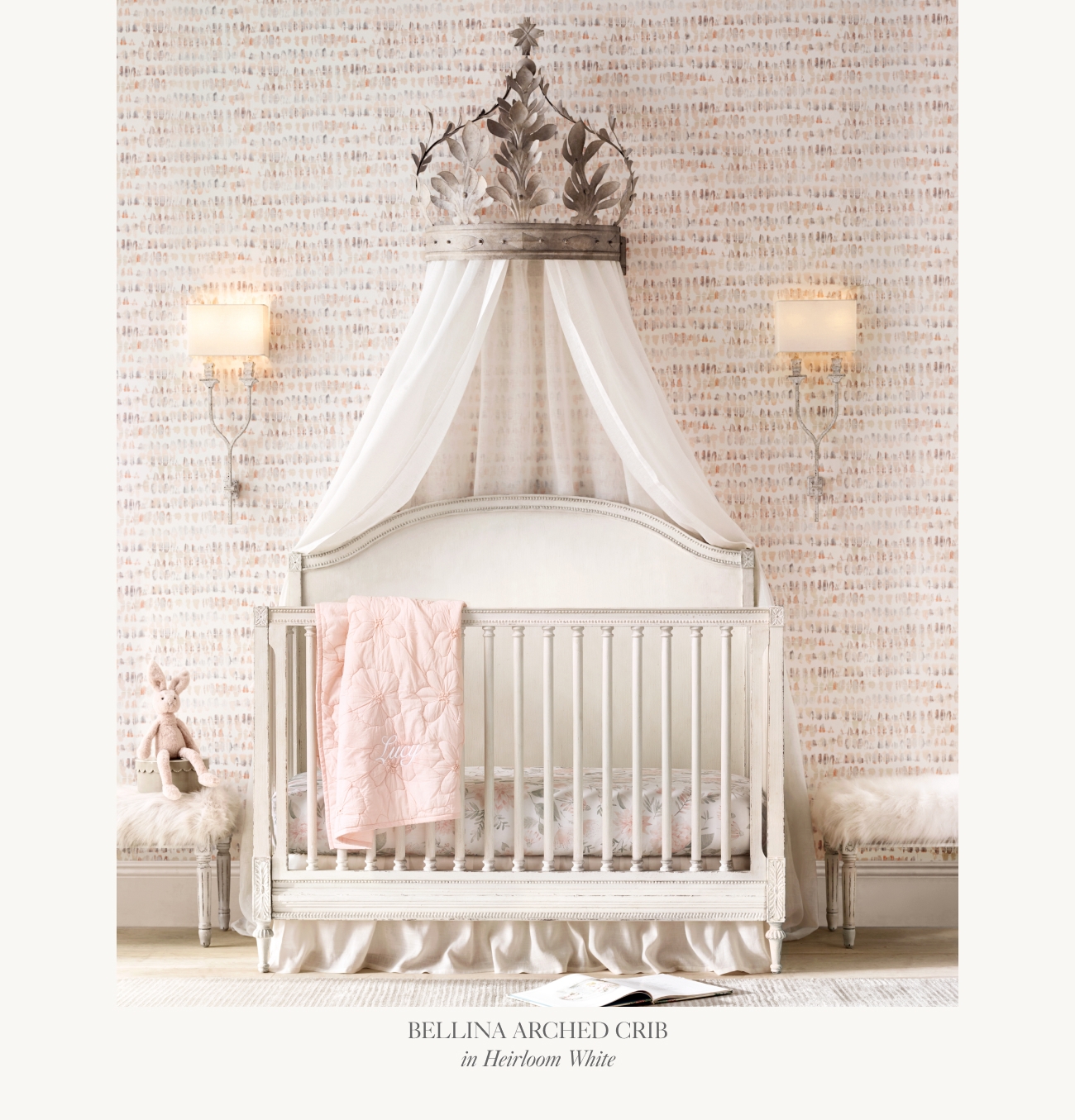 Bellina arched panel crib sale