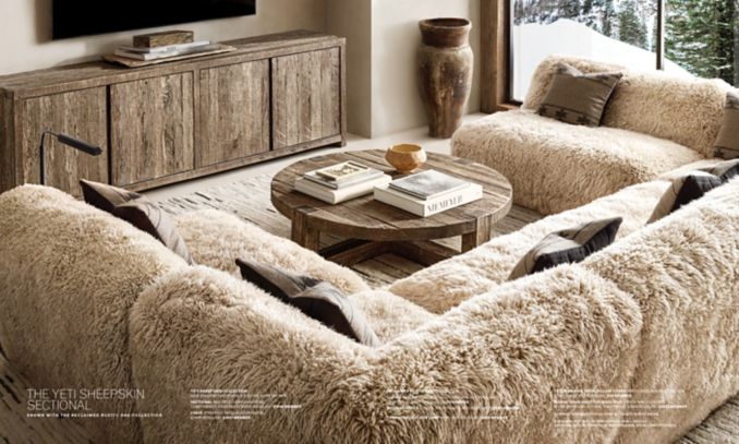 shop Yeti Sheepskin Sectional - Ivory