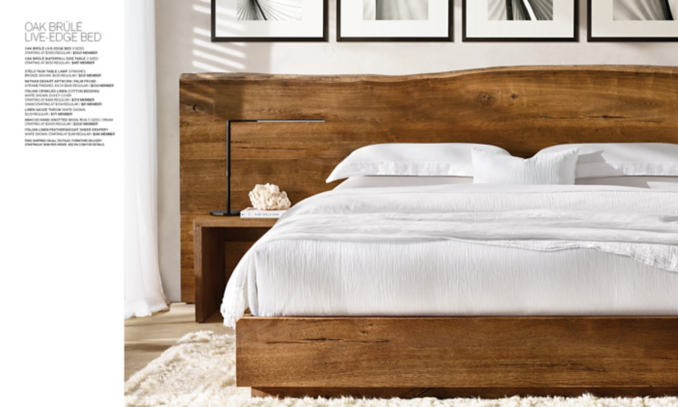 shop Live Edge Steamed Oak Bed