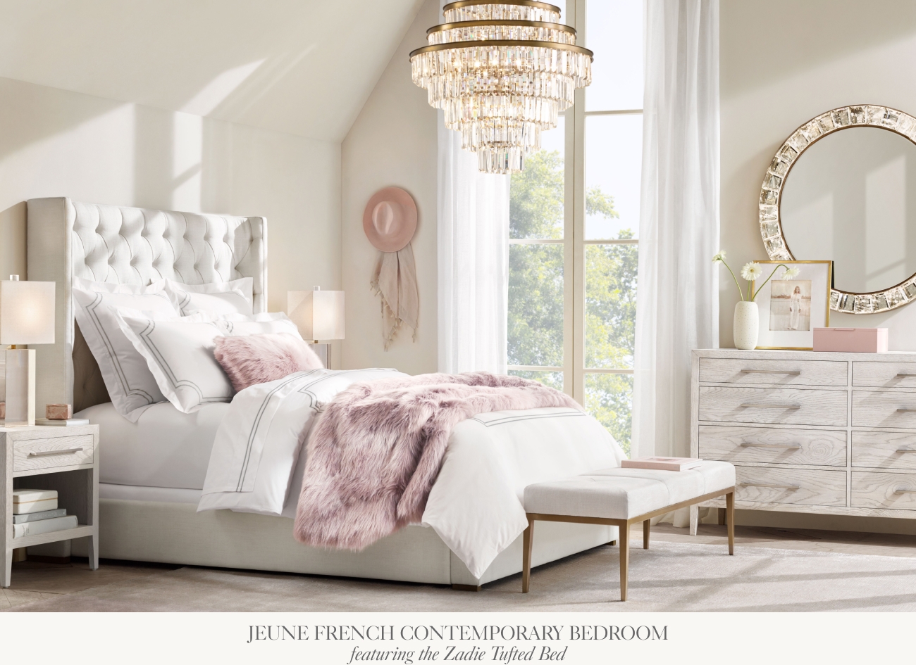  JEUNE FRENCH CONTEMPORARY BEDROOM Jeaturing the Zadie Thfted Bed 