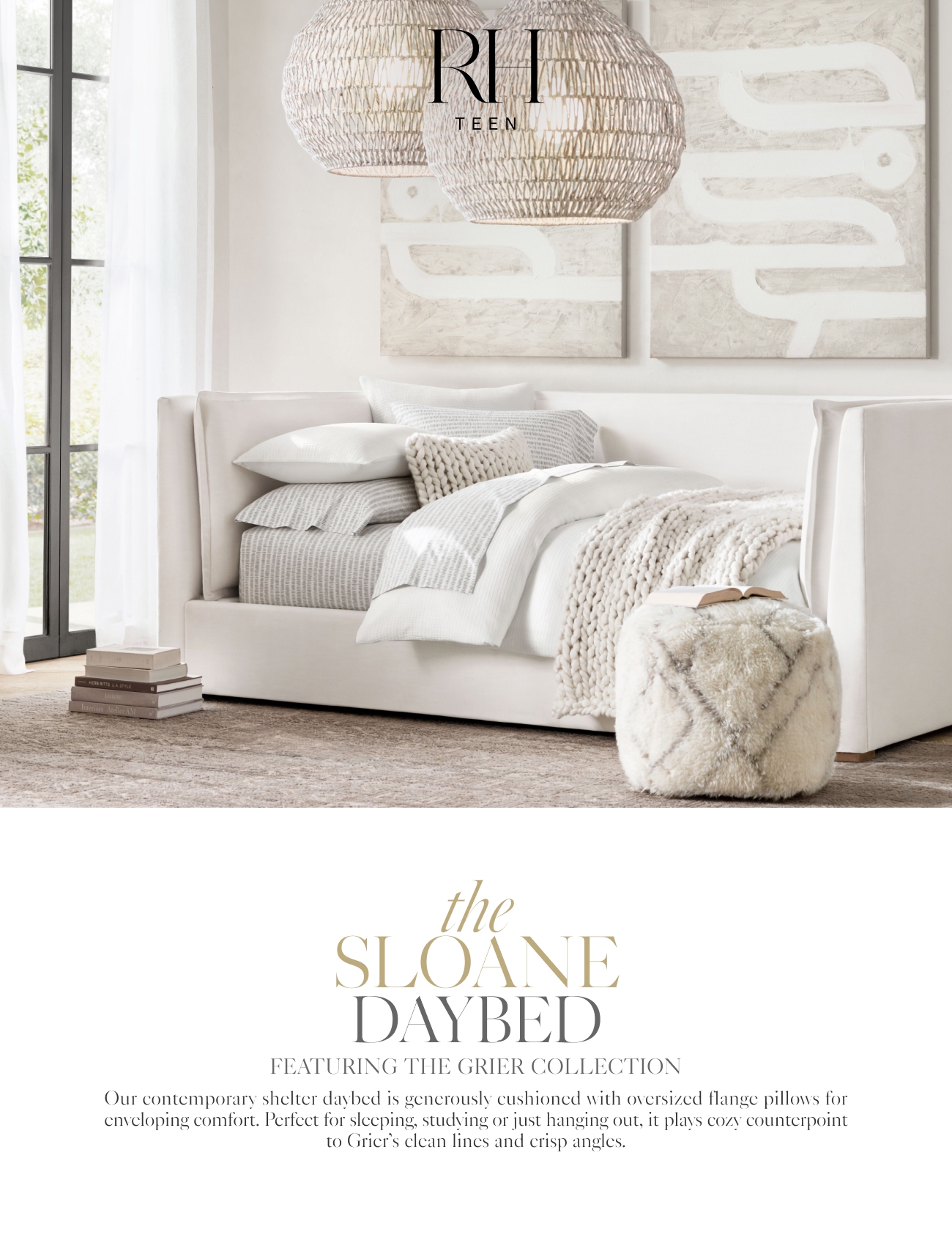 Modern Comfort. The Sloane Daybed & Grier Bedroom Collection. RH