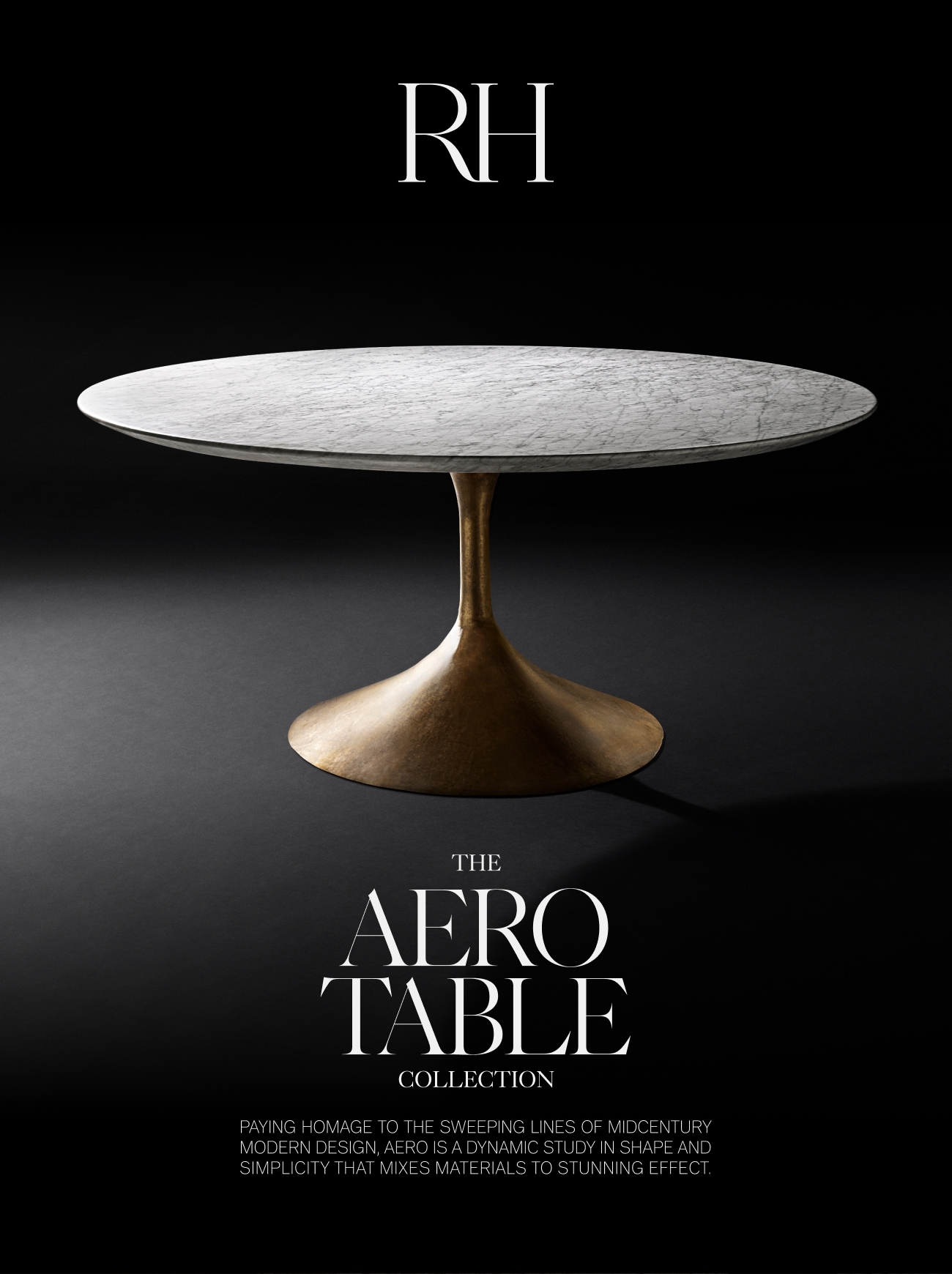  KBS VIR COLLECTION PAYING HOMAGE TO THE SWEEPING LINES OF MIDCENTURY MODERN DESIGN, AERO IS A DYNAMIC STUDY IN SHAPE AND SIMPLICITY THAT MIXES MATERIALS TO STUNNING EFFECT. 