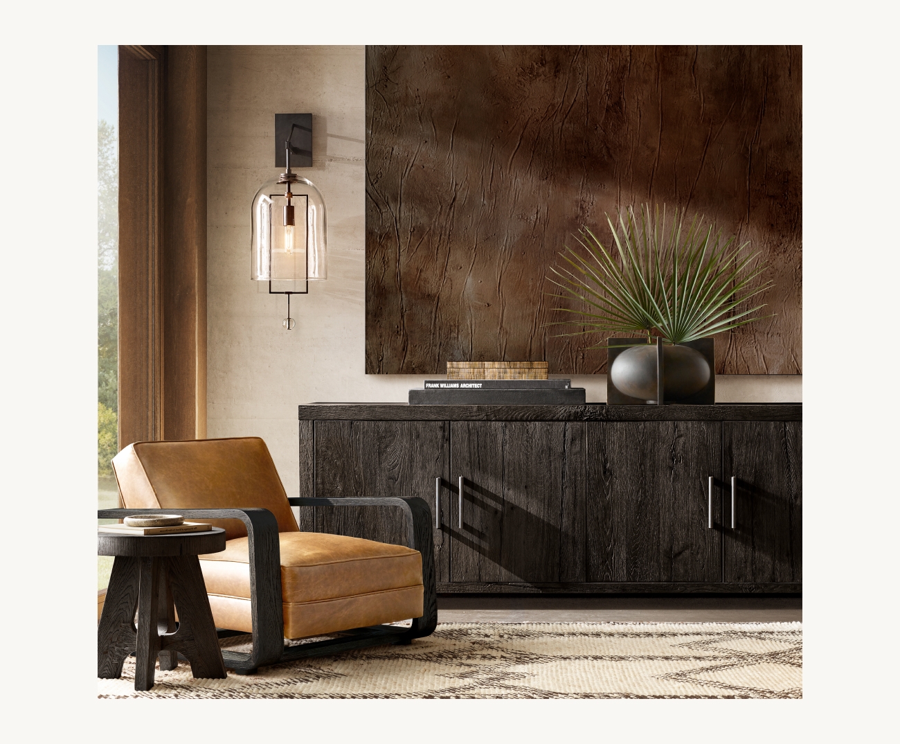 The Davos Collection. Bold Silhouettes in Rustic Aged Oak. Restoration Hardware