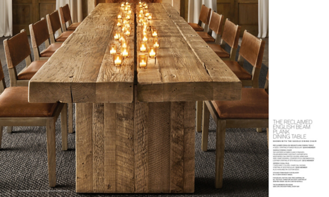 shop Reclaimed English Beam Plank Dining Table
