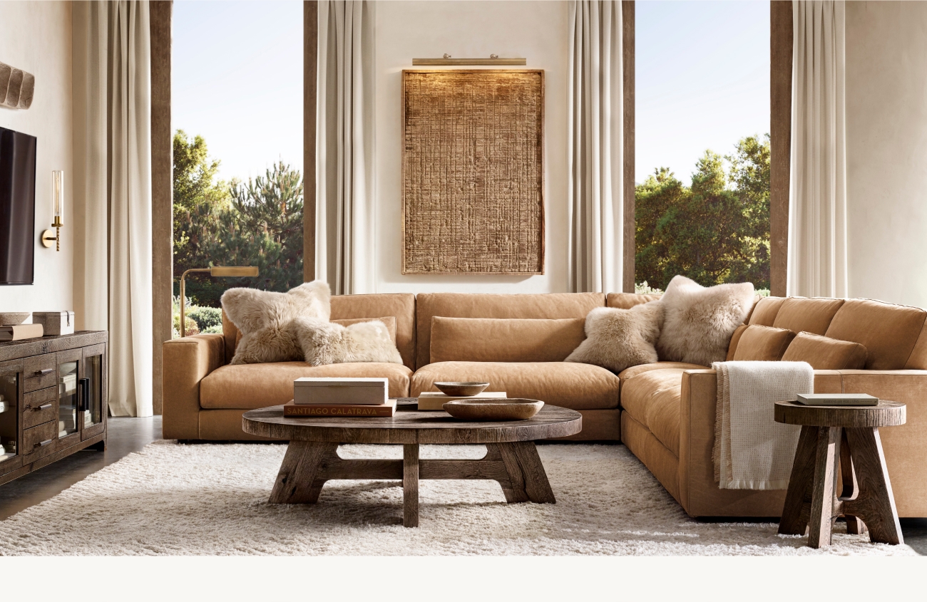 The Davos Collection. Bold Silhouettes in Aged Oak. RH