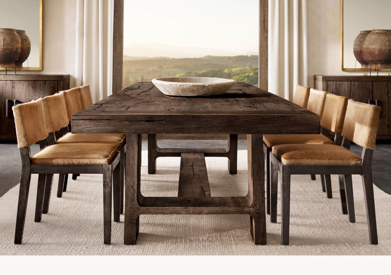 The Davos Collection. Bold Silhouettes in Aged Oak. RH