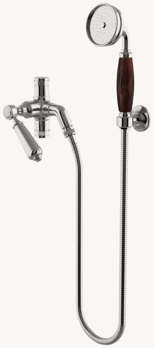 Waterworks Easton Classic Handshower With Diverter And Oak Lever Handle 