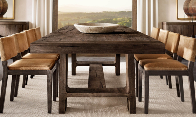 shop Davos Rectangular Dining Table - Brown Oak