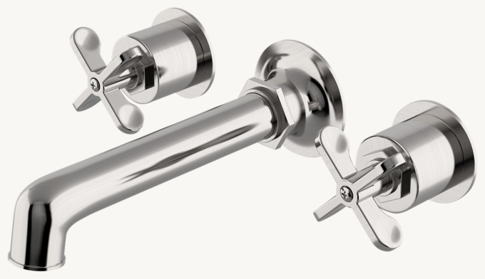 Waterworks Henry Wall-Mounted Lavatory Faucet With Cross Handles