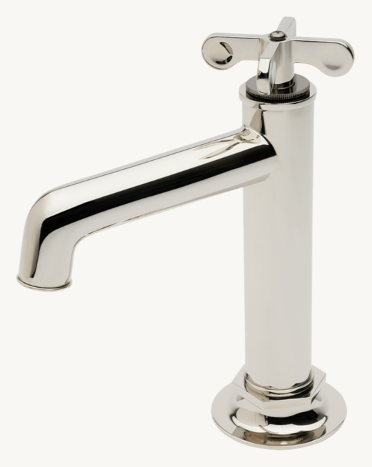 Waterworks Henry One-Hole Lavatory Faucet With Two-Tone Cross Handle