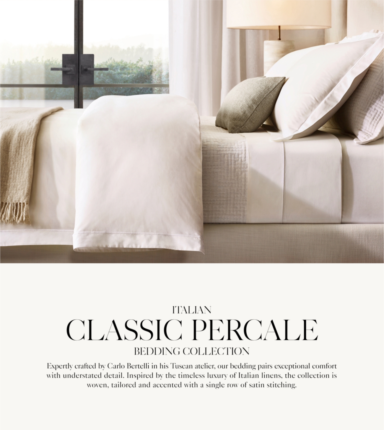 La Dolce Vita. Italian Heritage Washed Linen Bedding by Carlo Bertelli,  Florence. - Restoration Hardware