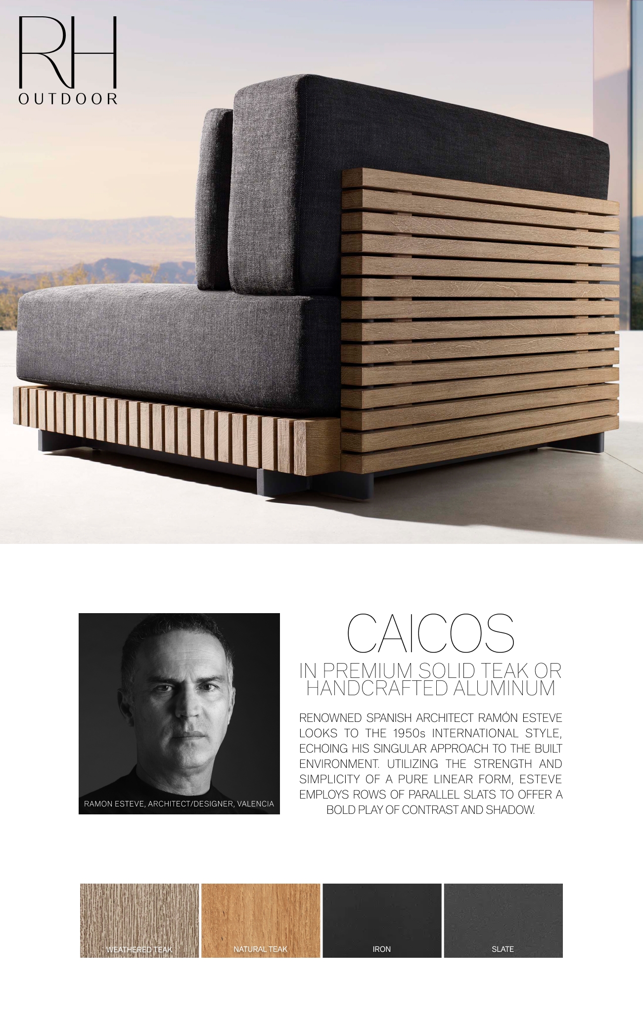 Modern Minimalism. The Caicos Maya Outdoor Collections