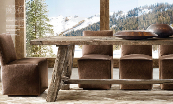 shop Reclaimed Rustic Oak Rectangular Dining with Ellison Chairs