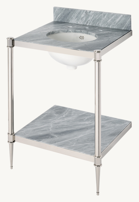 Waterworks Camden Metal Round Single Two-Leg Washstand 