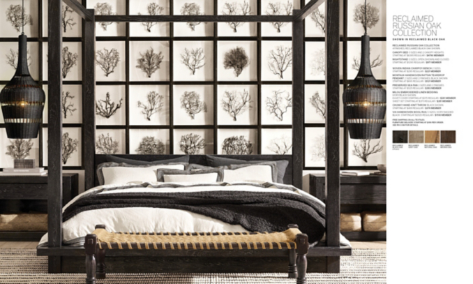 shop Russian Oak Black Canopy Bedroom